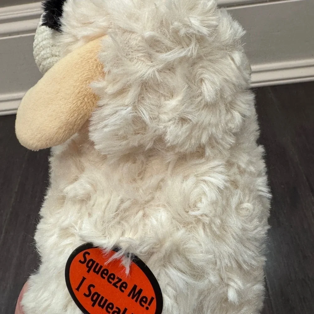 NWT Plush Lamb Chop Dog Toy - Cream and Black